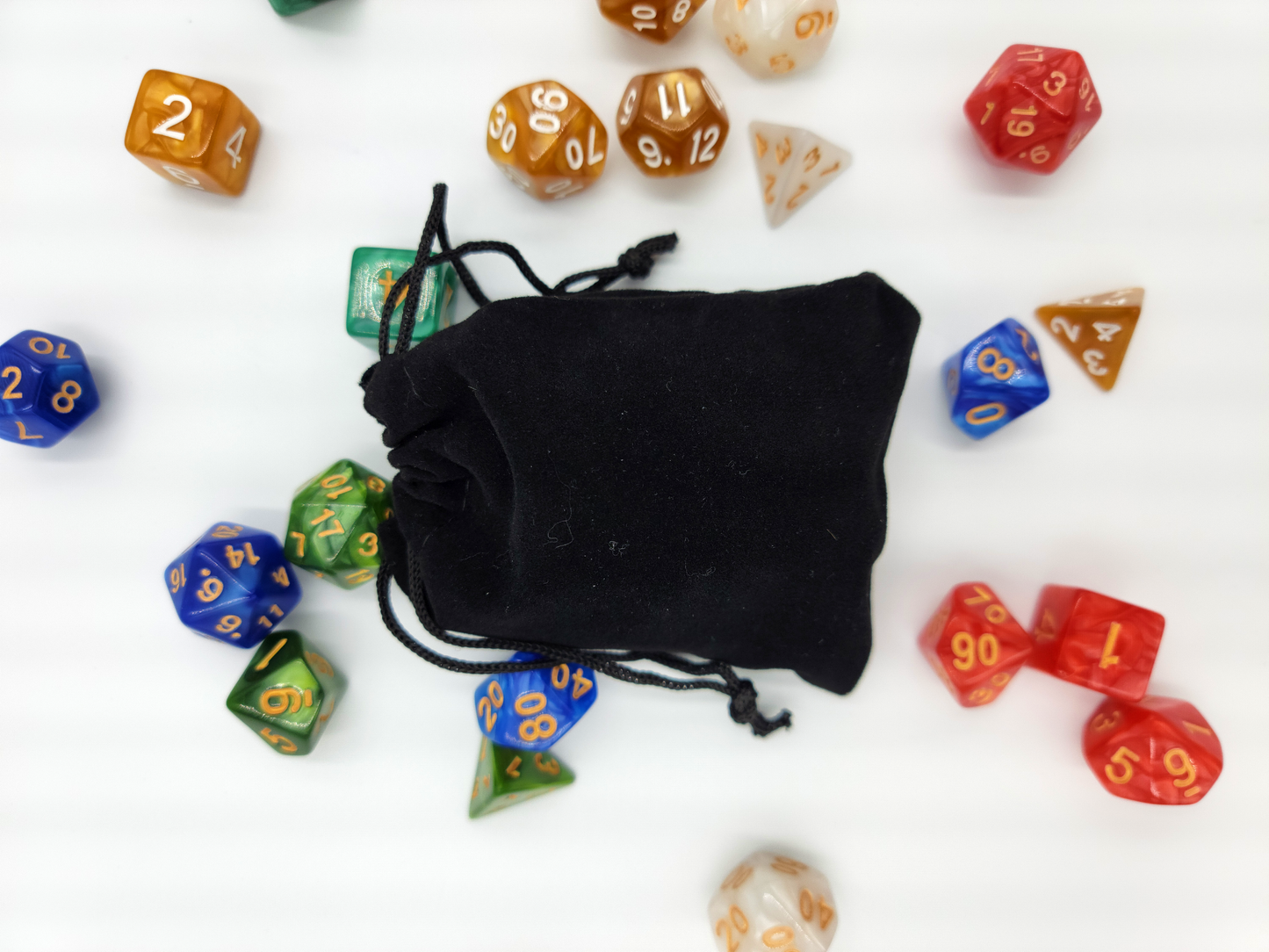 42 Piece DND Dice Set + 6 Velvet Dice Bags