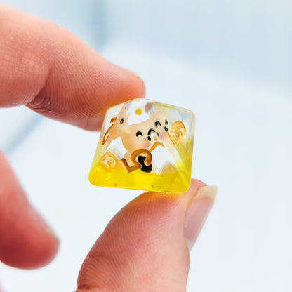 7pcs  Yellow Resin Bear DND Dice Set