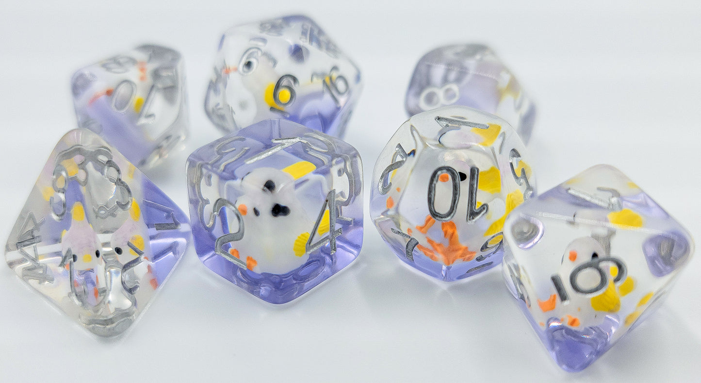 Resin Bird DND Dice Set