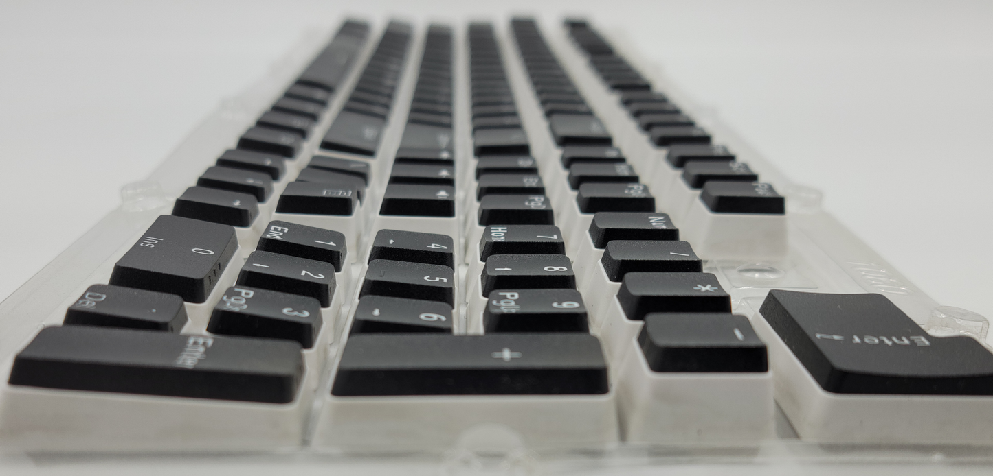 100% Full Size 104 Key Black & White Pudding Keycap Set for Mechanical Keyboards