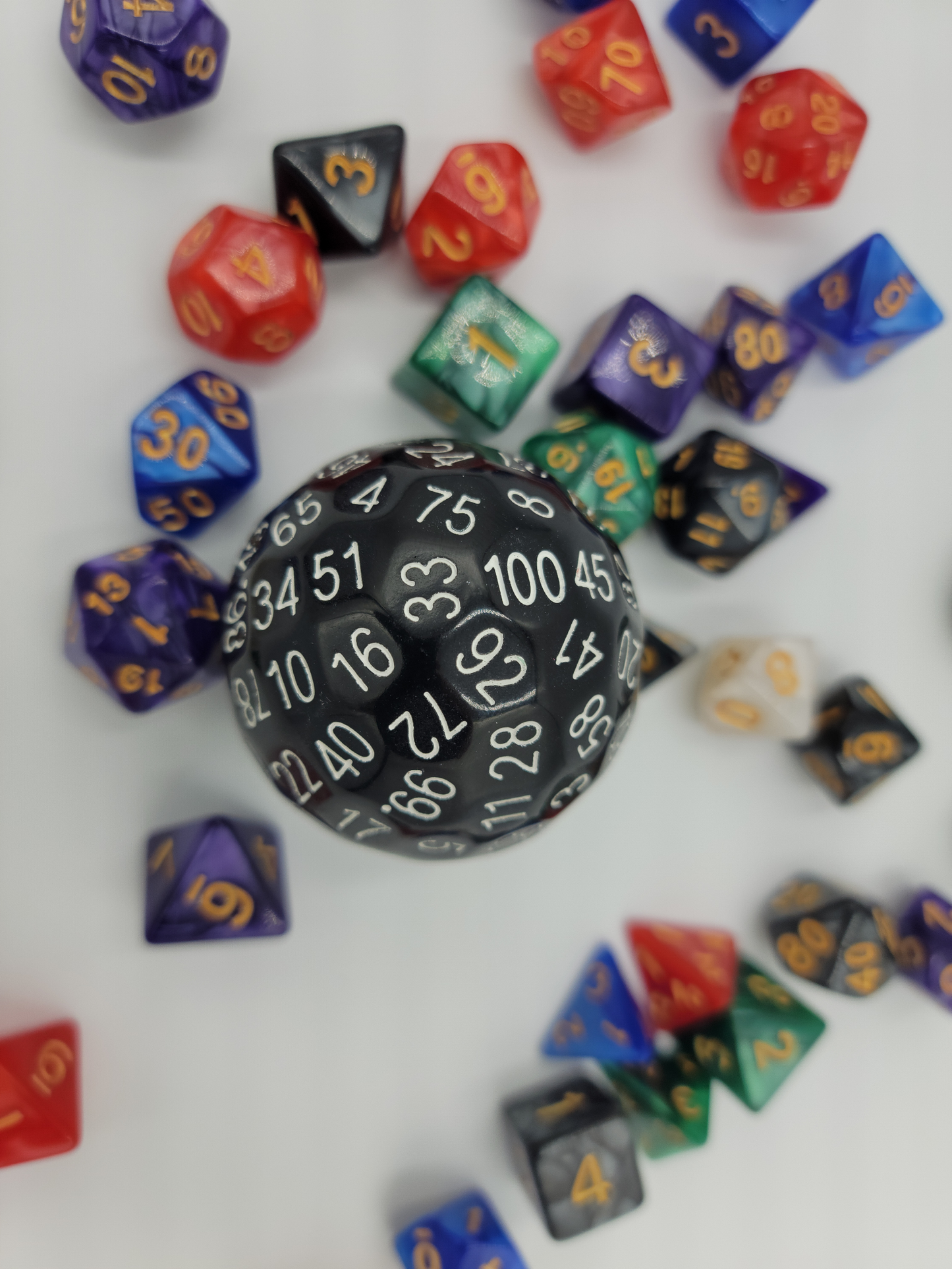 Resin Black D100 DND Dice