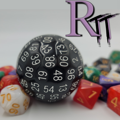 Resin Black D100 DND Dice