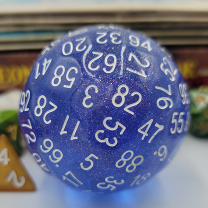 Resin Transparent Blue D100 DND Dice