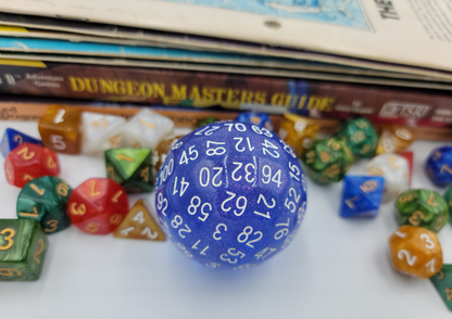 Resin Transparent Blue D100 DND Dice