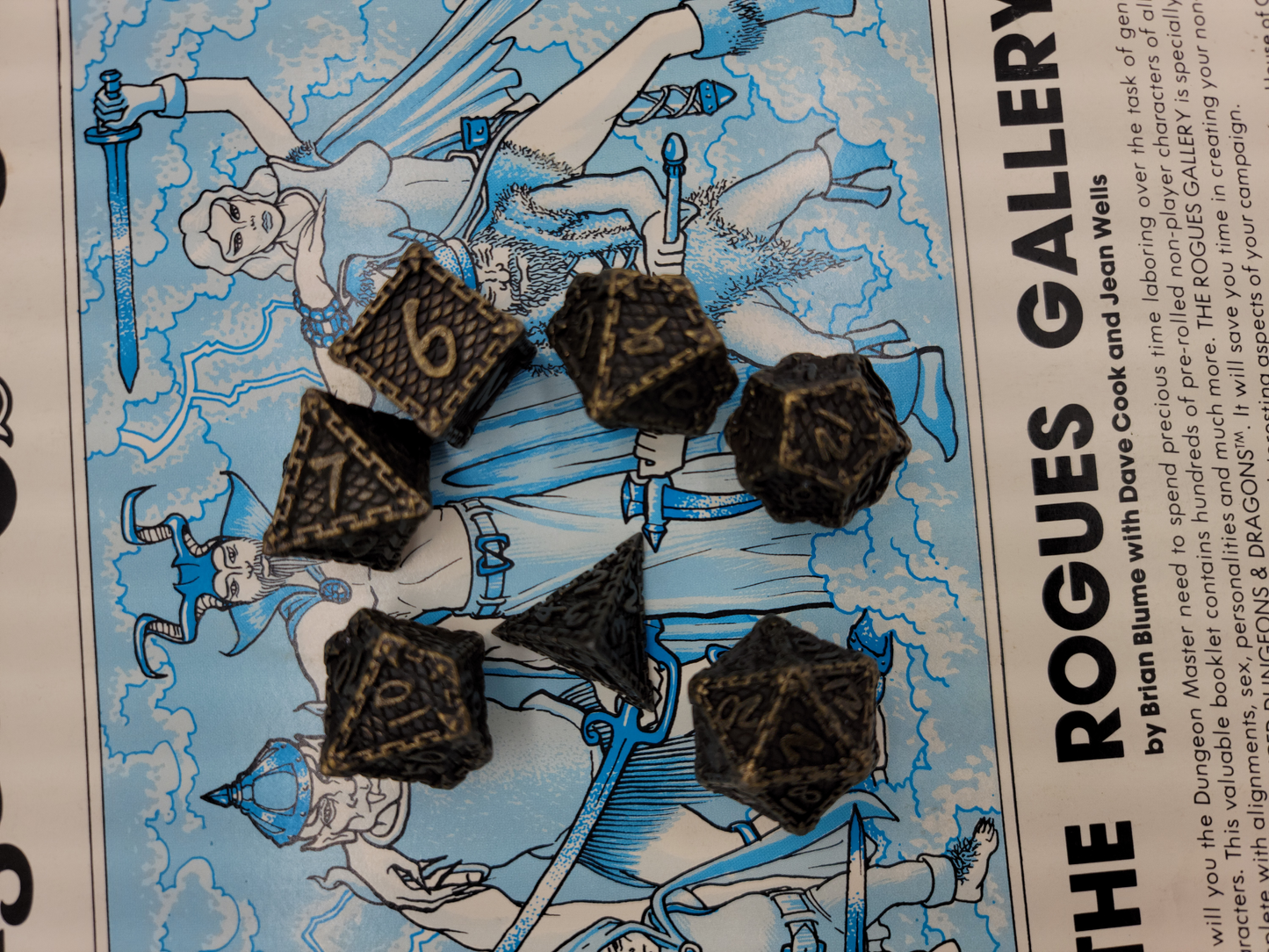 Bronze Dragon Scale Metal 7 Piece D&D Dice Set + Metal Box