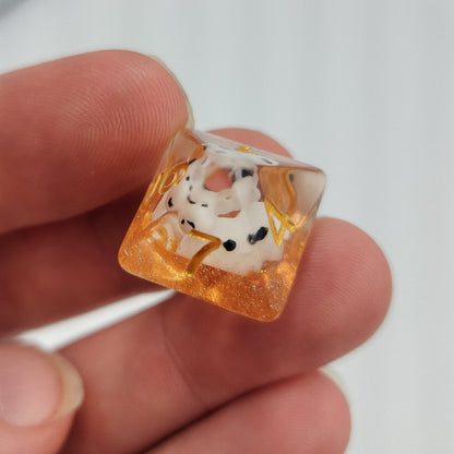 7pcs/Set Clear/Transparent Dairy Cow Farm Bovine Animal Polyhedral DND Dice RPG MTG Role Playing Game Tabletop Orange