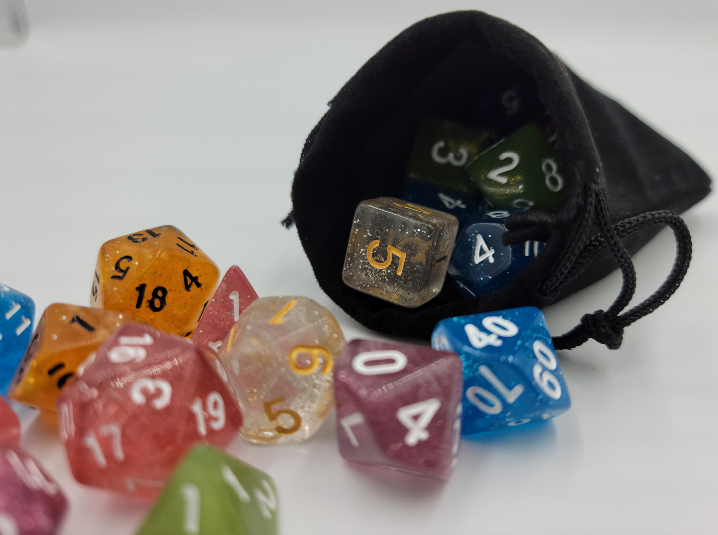 42 Piece DND Dice Set + 6 Velvet Dice Bags