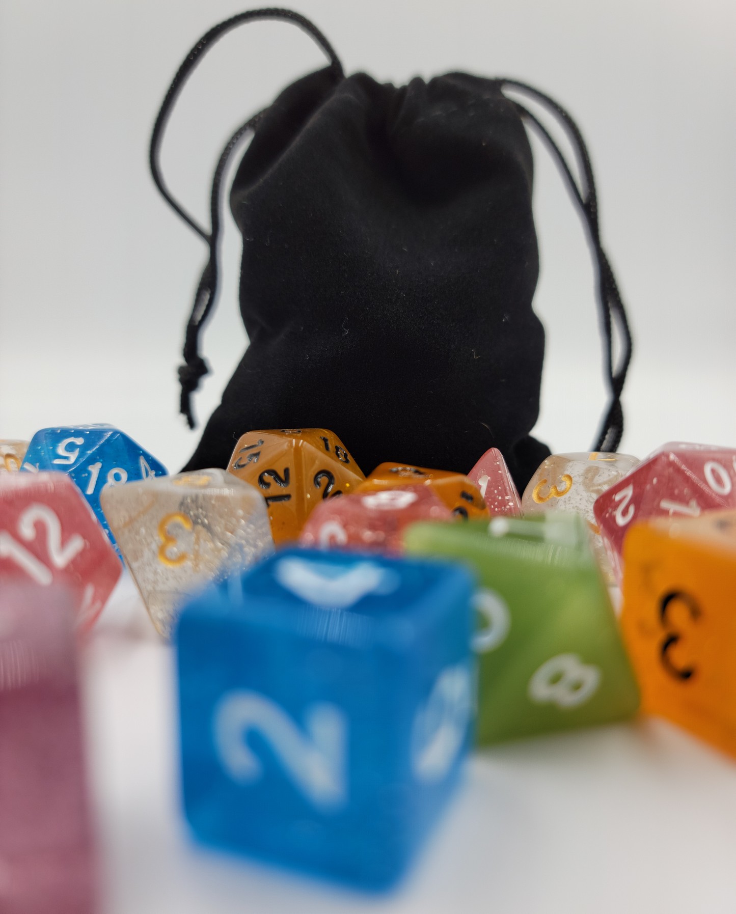 42 Piece DND Dice Set + 6 Velvet Dice Bags