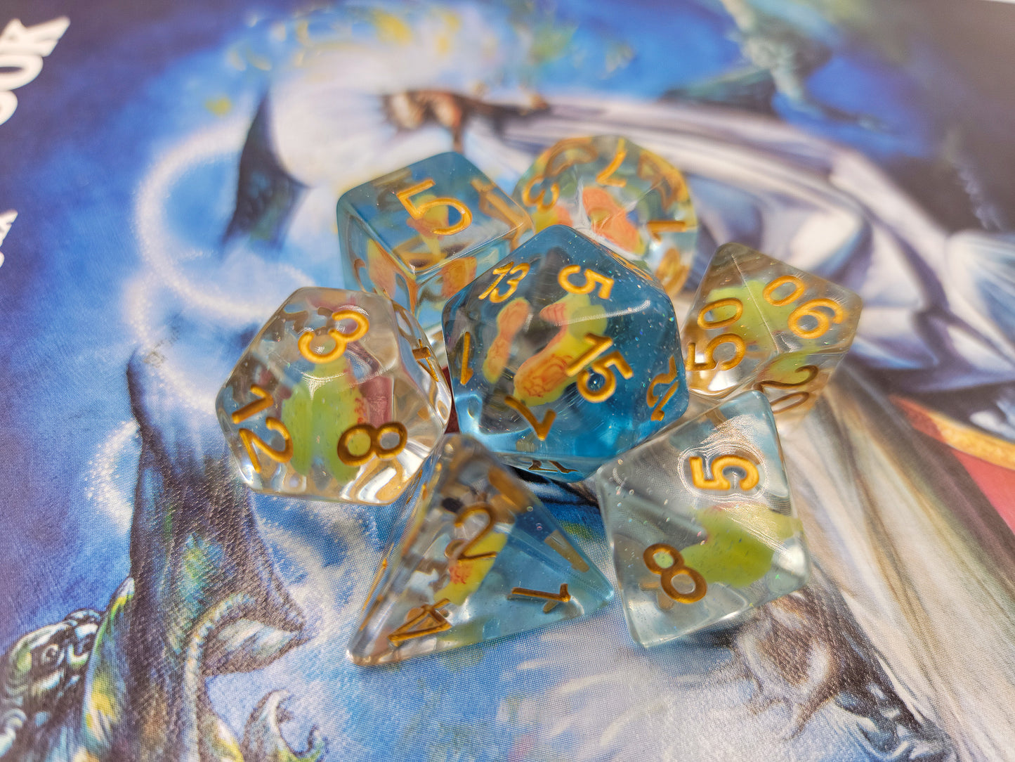 Resin Fish DND Dice Set