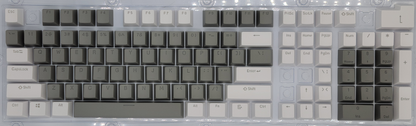 100% Full Size 104 Key White & Gray Keycap Set for Mechanical Keybaords