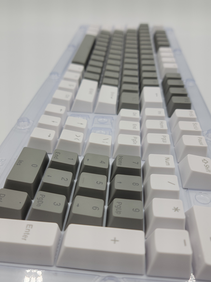 100% Full Size 104 Key White & Gray Keycap Set for Mechanical Keybaords