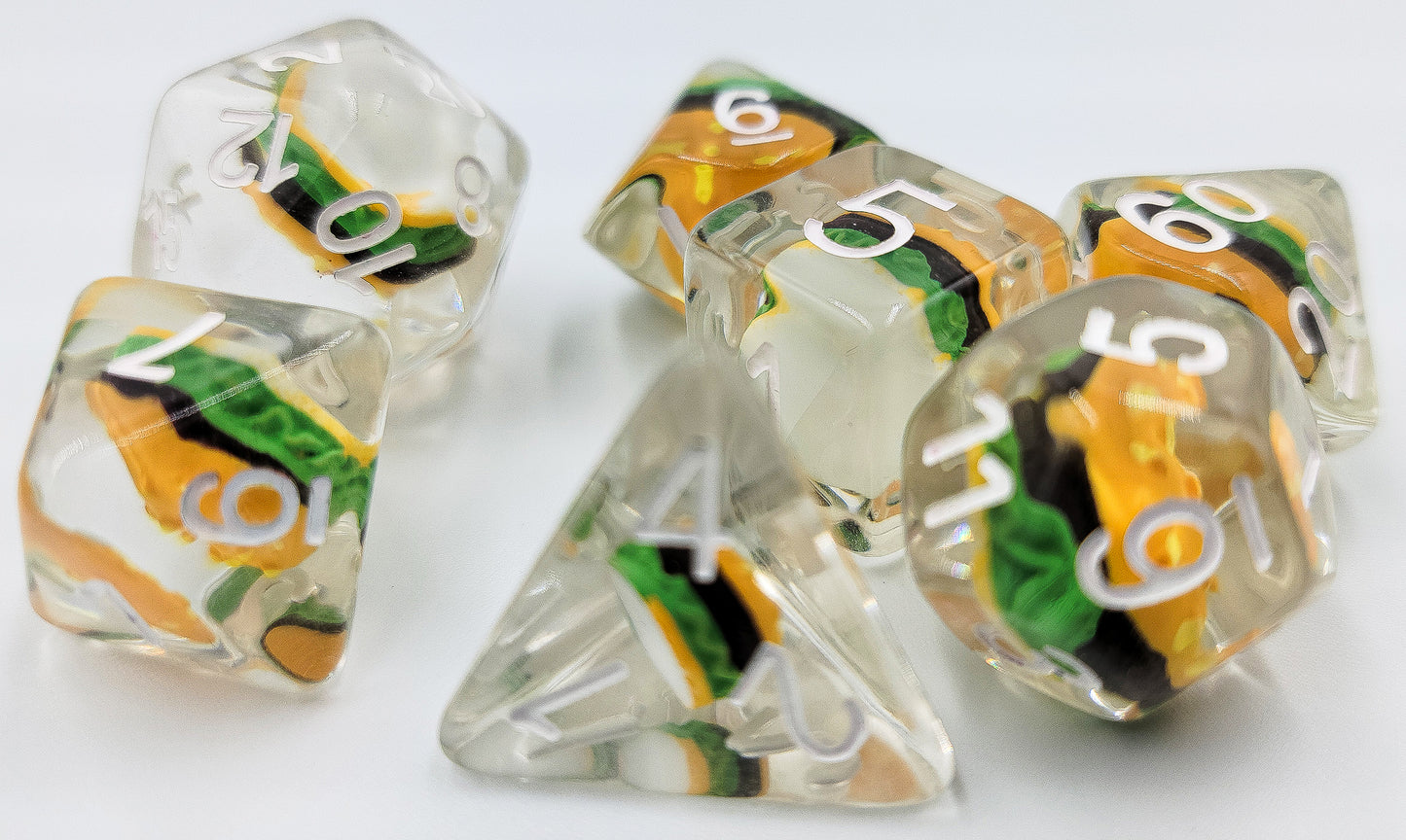 Resin Hamburger DND Dice Set