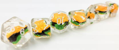 Resin Hamburger DND Dice Set