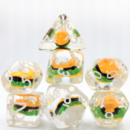 Resin Hamburger DND Dice Set