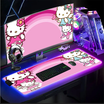 Hello Kitty LED RGB Large Extended Gaming Mousepad Mouse Mat Pad