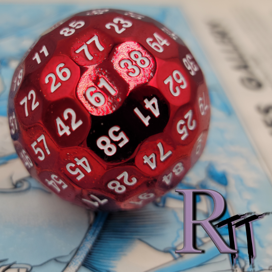 Red Metal D100 Dice + Container