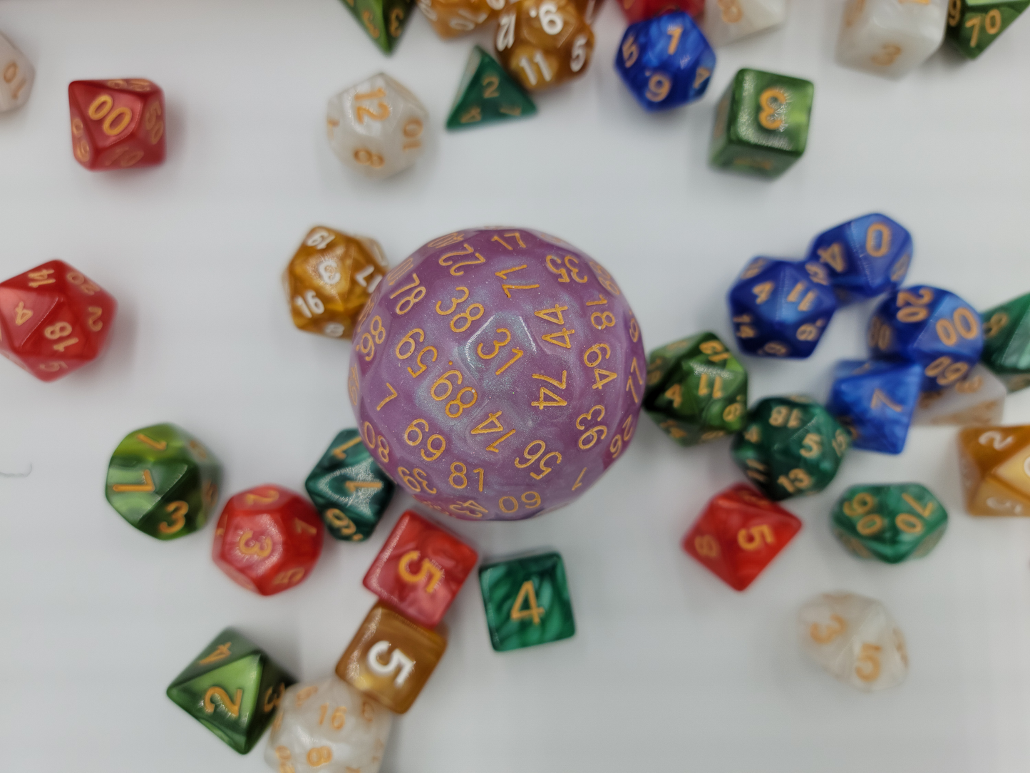 Resin Purple/Pink D100 DND Dice