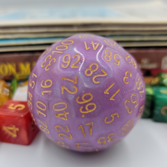 Resin Purple/Pink D100 DND Dice