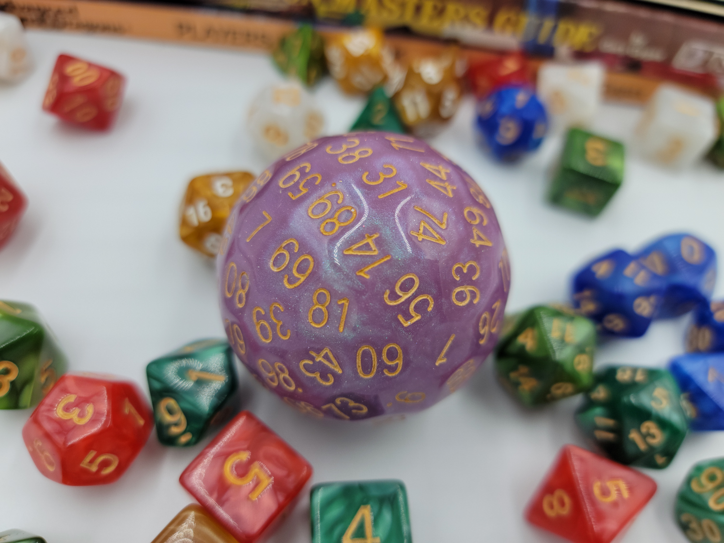 Resin Purple/Pink D100 DND Dice