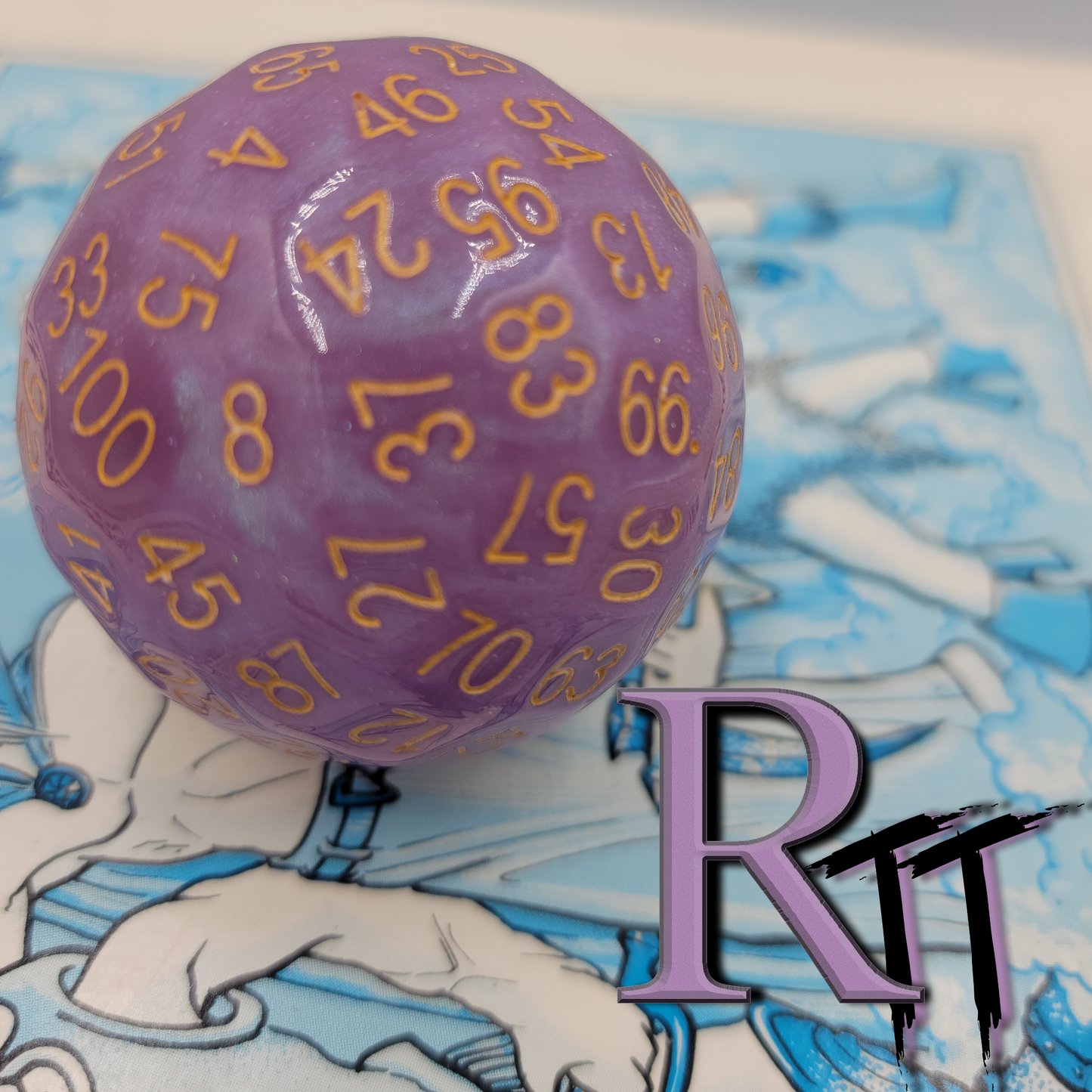 Resin Purple/Pink D100 DND Dice