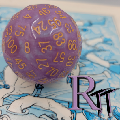 Resin Purple/Pink D100 DND Dice