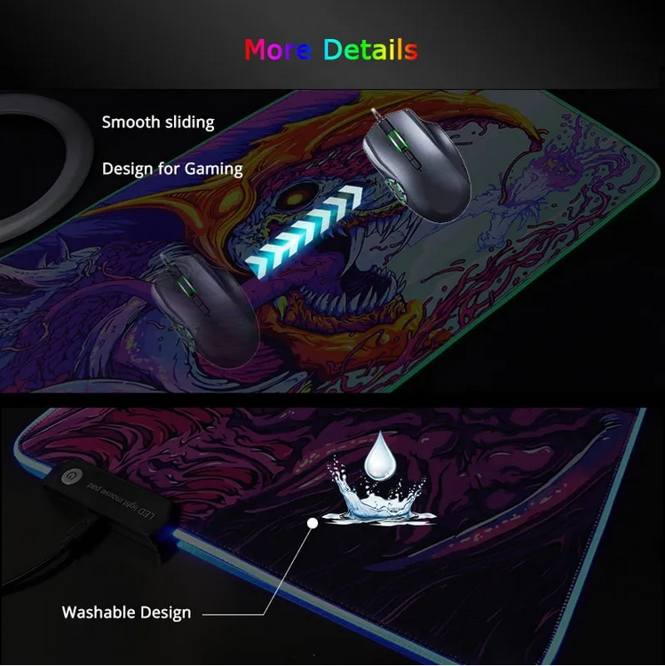 Hello Kitty LED RGB Large Extended Gaming Mousepad Mouse Mat Pad