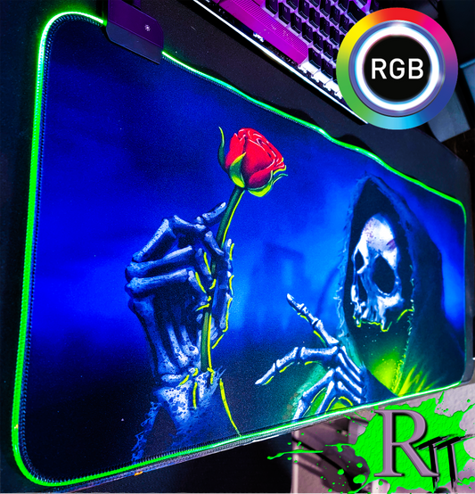 Grim Reaper LED Gaming Mouse Pad Large RGB Extended Mousepad Keyboard Desk Anti-slip Mat PC