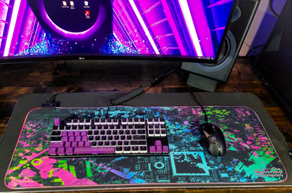 LED Gaming Mouse Pad Large RGB Extended Mousepad Keyboard Desk Anti-slip Mat PC