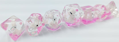 Resin Pink Bunny Rabbit DND Dice Set