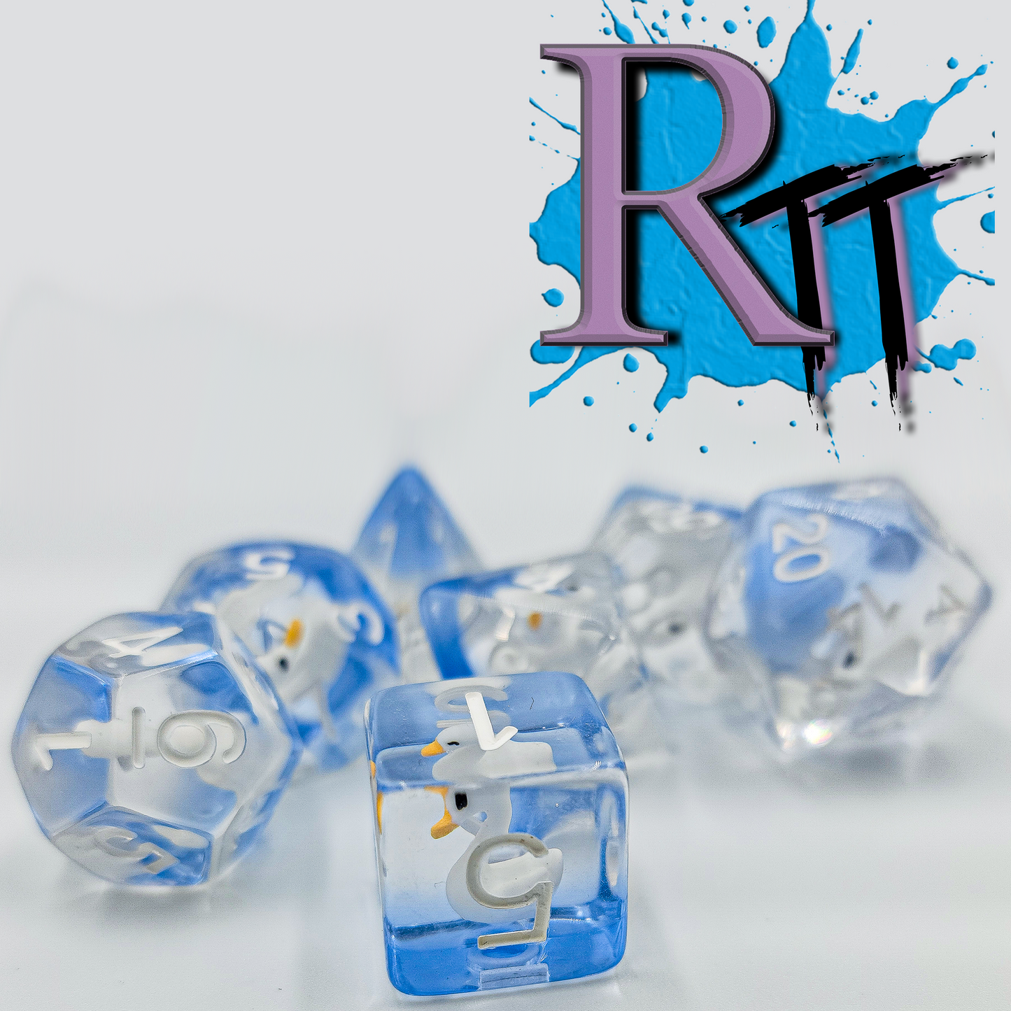 Resin Swan DND Dice Set