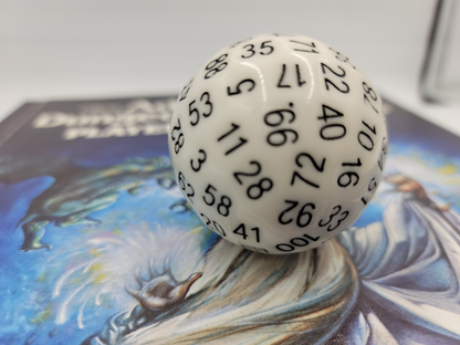 Resin White D100 DND Dice