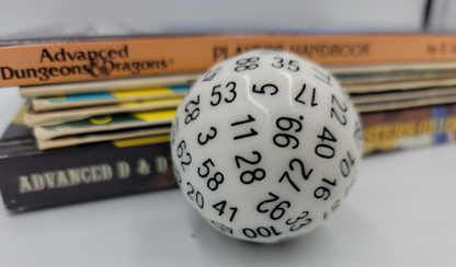 Resin White D100 DND Dice