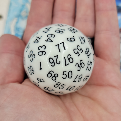 Resin White D100 DND Dice