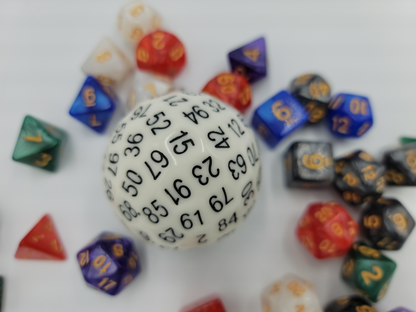 Resin White D100 DND Dice