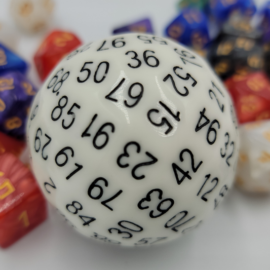 Resin White D100 DND Dice