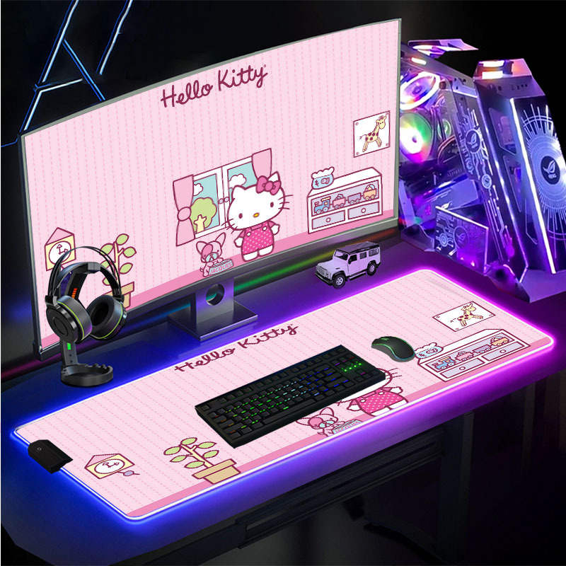 Hello Kitty LED RGB Large Extended Gaming Mousepad Mouse Mat Pad